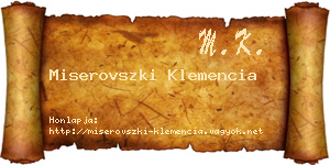 Miserovszki Klemencia névjegykártya